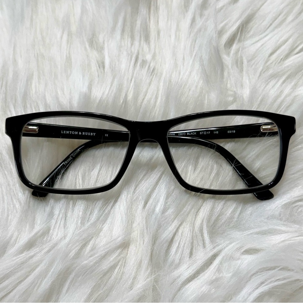 Black Rectangle Plastic Eyeglasses Frames Eyewear… - image 1